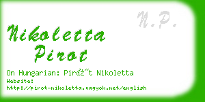 nikoletta pirot business card